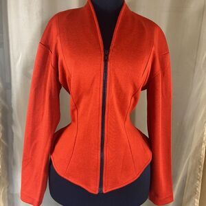 SUNSHINE STAR SHINE Vintage Sweater Cardigan  Women Orange Coral Size M/L